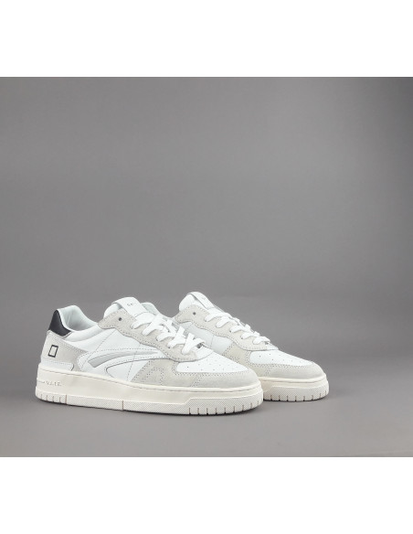 D.A.T.E. --- Sneakers Torneo Uomo Pelle Camoscio Bianco Ghiaccio