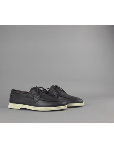 Frau --- Mocassino Barca Uomo Pelle Marrone Scuro