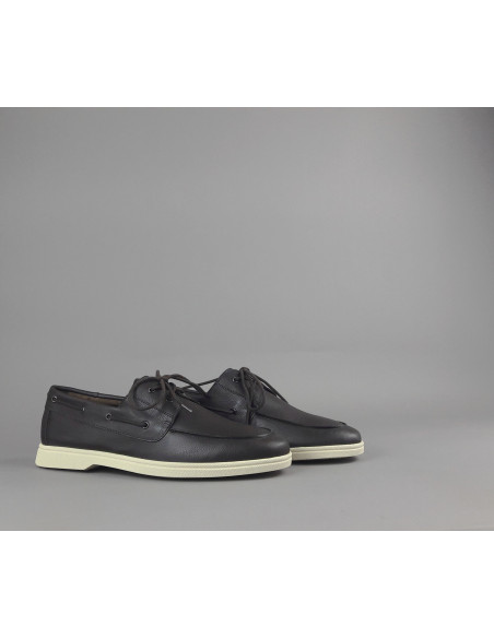 Frau --- Mocassino Barca Uomo Pelle Marrone Scuro