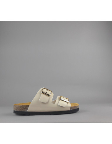 Frau --- Sandalo Slipper Donna Pelle Beige Opaco