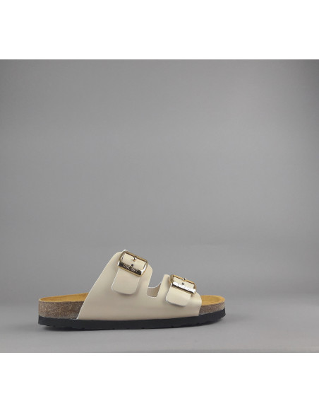 Frau --- Sandalo Slipper Donna Pelle Beige Opaco