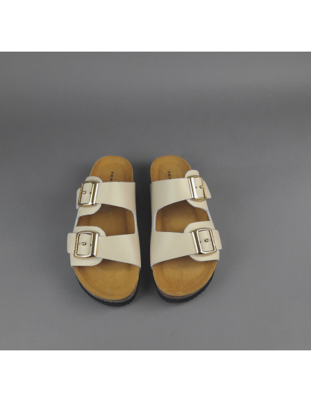 Frau --- Sandalo Slipper Donna Pelle Beige Opaco