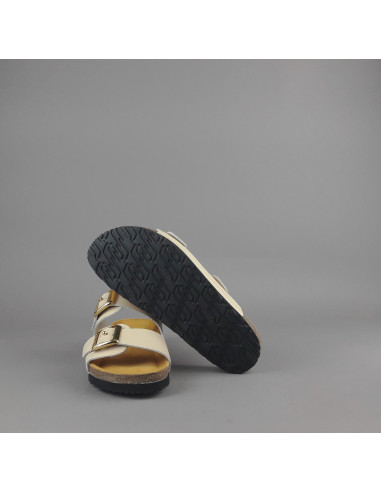 Frau --- Sandalo Slipper Donna Pelle Beige Opaco