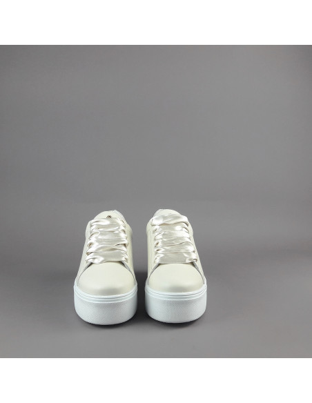 Frau --- Sneakers Platform Donna Pelle Avorio