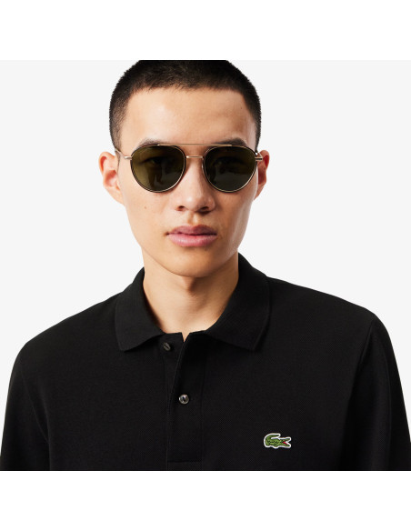 Lacoste --- Polo Uomo Manica Lunga Piqué Nero