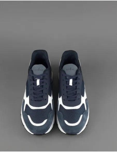 Hogan Hyperlight Uomo Camoscio Tela Blu Logo Lettering Bianco Pezzo 320,00