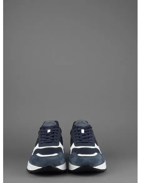 Hogan Hyperlight Uomo Camoscio Tela Blu Logo Lettering Bianco Pezzo 320,00