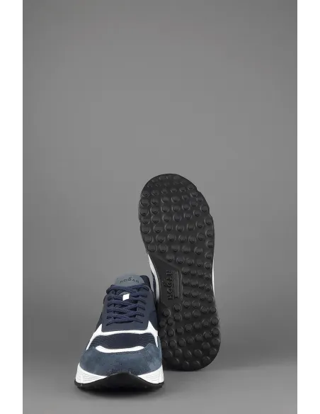 Hogan Hyperlight Uomo Camoscio Tela Blu Logo Lettering Bianco Pezzo 320,00