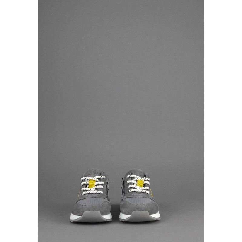 Hogan Sneakers J484 Junior Baby Camoscio Tela Grigio Scuro H Tessuto Prezzo 170,00