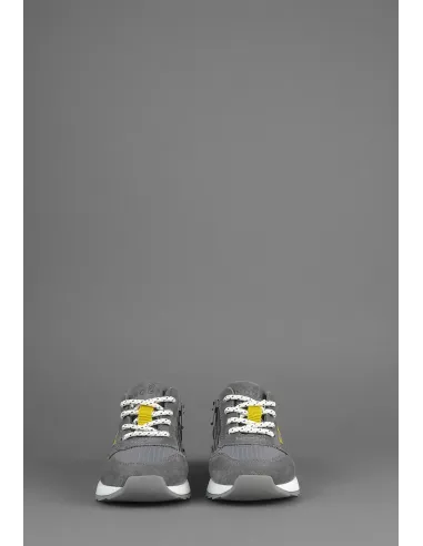 Hogan Sneakers J484 Junior Baby Camoscio Tela Grigio Scuro H Tessuto Prezzo 170,00