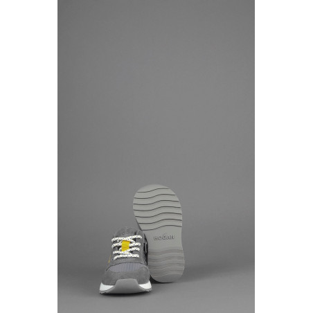 Hogan Sneakers J484 Junior Baby Camoscio Tela Grigio Scuro H Tessuto Prezzo 170,00