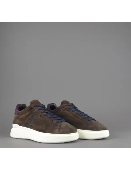 Hogan Sneakers H580 Uomo Camoscio Marrone Scuro H Lunga Prezzo 350,00