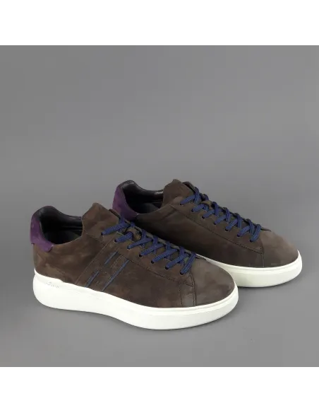 Hogan Sneakers H580 Uomo Camoscio Marrone Scuro H Lunga Prezzo 350,00
