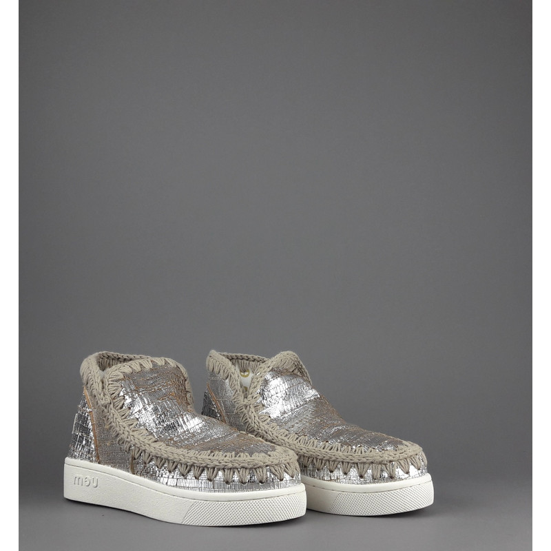 Mou Summer Eskimo Sneakers Donna Pelle Effetto Cutter Argento Prezzo 210,00