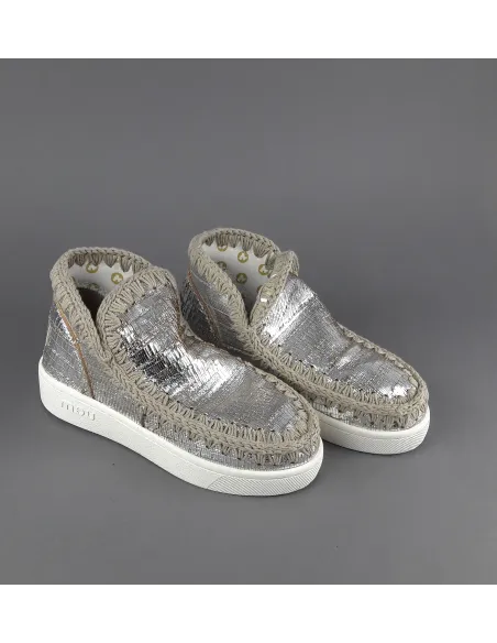 Mou Summer Eskimo Sneakers Donna Pelle Effetto Cutter Argento Prezzo 210,00