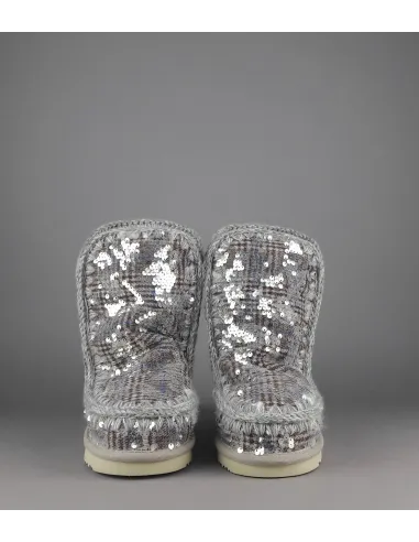 Mou /// Sa Eskimo 24 Donna Montone Double-Face Tartan Marrone Beige Pailettes Prezzo 300,00