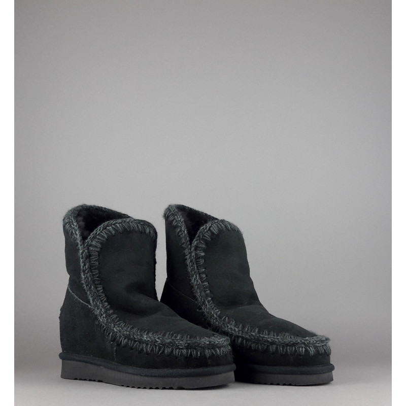 Mou Eskimo Wedge Donna Montone Double-Face Nero Prezzo 260,00