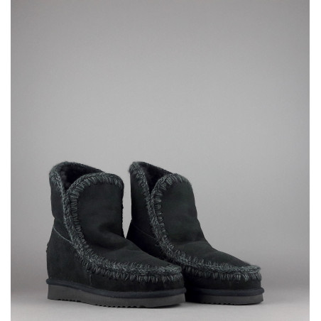 Mou Eskimo Wedge Donna Montone Double-Face Nero Prezzo 260,00
