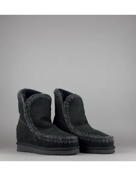Mou Eskimo Wedge Donna Montone Double-Face Nero Prezzo 260,00