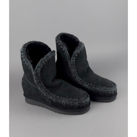 Mou Eskimo Wedge Donna Montone Double-Face Nero Prezzo 260,00