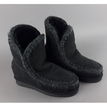 Mou Eskimo Wedge Donna Montone Double-Face Nero Prezzo 260,00