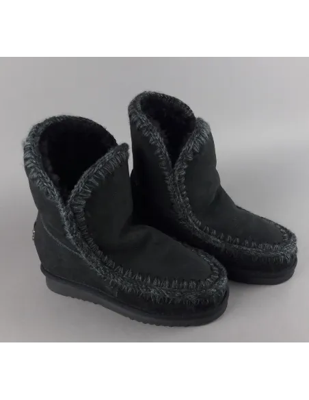 Mou Eskimo Wedge Donna Montone Double-Face Nero Prezzo 260,00