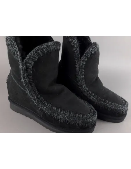 Mou Eskimo Wedge Donna Montone Double-Face Nero Prezzo 260,00