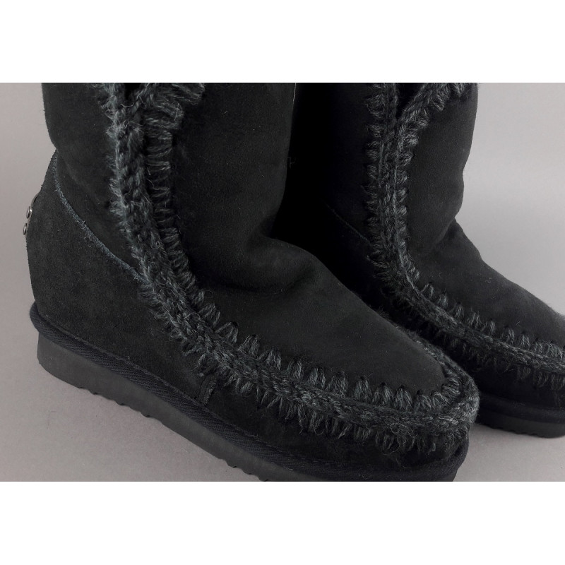 Mou Eskimo Wedge Donna Montone Double-Face Nero Prezzo 260,00