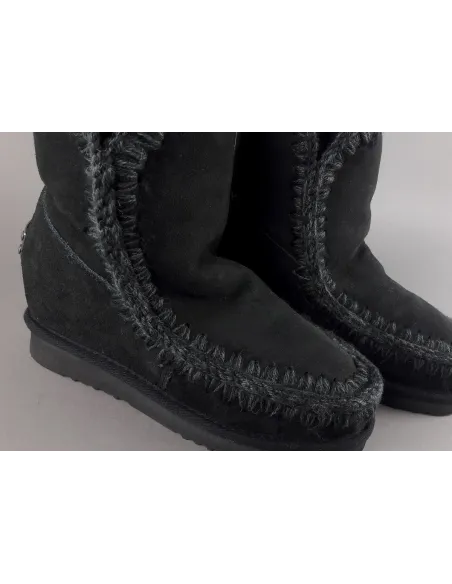 Mou Eskimo Wedge Donna Montone Double-Face Nero Prezzo 260,00