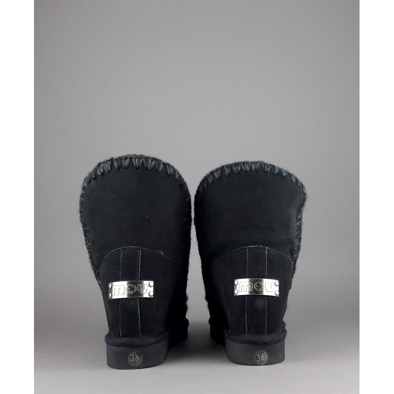 Mou Eskimo Wedge Donna Montone Double-Face Nero Prezzo 260,00