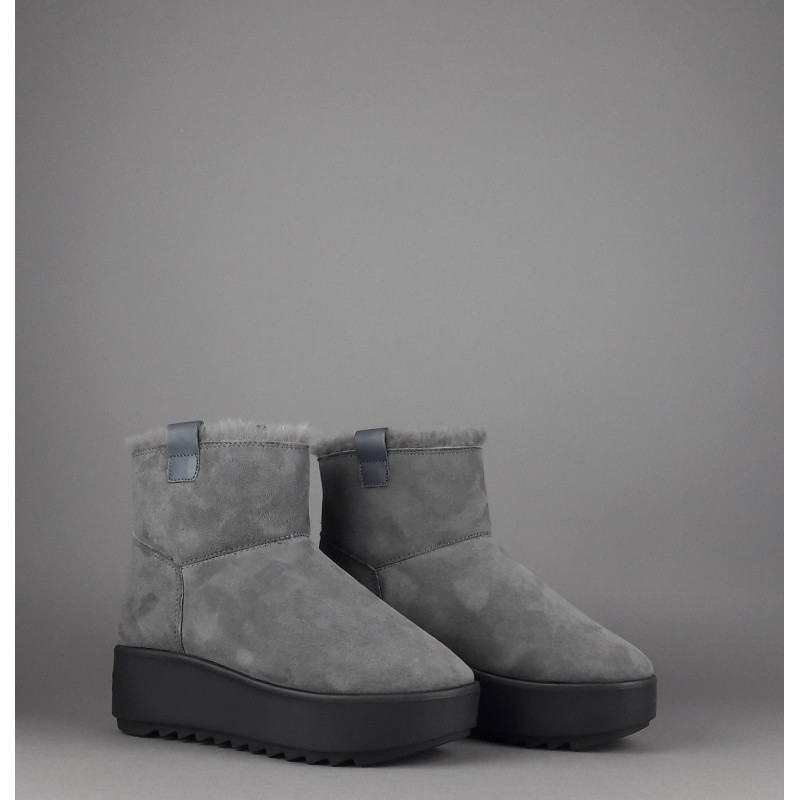 Hoor Tronchetto Donna Camoscio Montone Shearling Grigio Scuro Prezzo 180,00