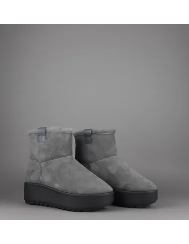 Hoor Tronchetto Donna Camoscio Montone Shearling Grigio Scuro Prezzo 180,00