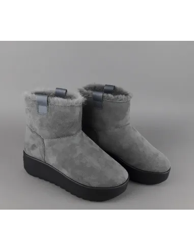 Hoor Tronchetto Donna Camoscio Montone Shearling Grigio Scuro Prezzo 180,00