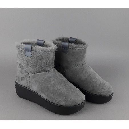 Hoor Tronchetto Donna Camoscio Montone Shearling Grigio Scuro Prezzo 180,00