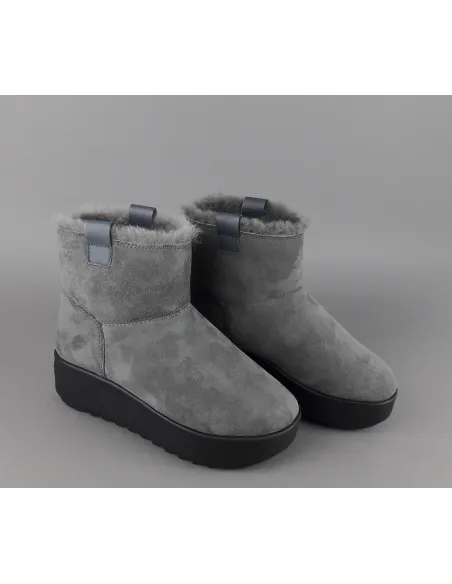 Hoor Tronchetto Donna Camoscio Montone Shearling Grigio Scuro Prezzo 180,00