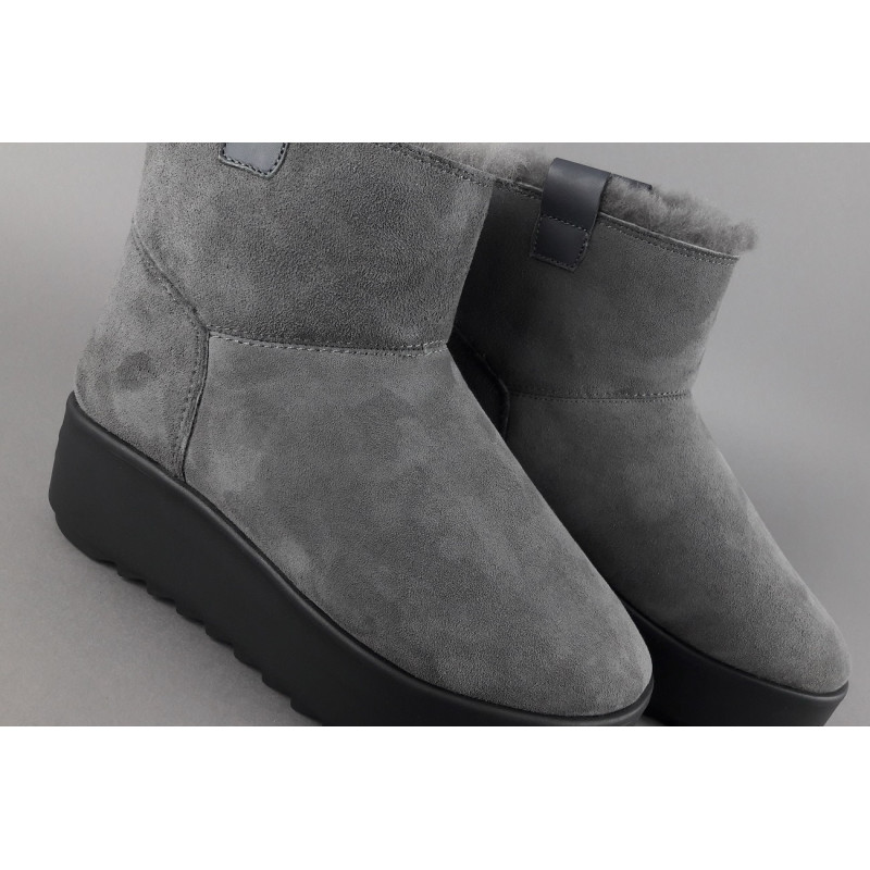 Hoor Tronchetto Donna Camoscio Montone Shearling Grigio Scuro Prezzo 180,00
