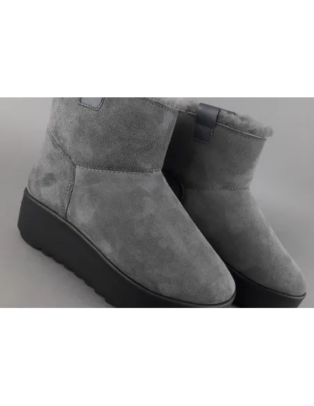 Hoor Tronchetto Donna Camoscio Montone Shearling Grigio Scuro Prezzo 180,00