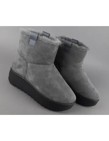 Hoor Tronchetto Donna Camoscio Montone Shearling Grigio Scuro Prezzo 180,00