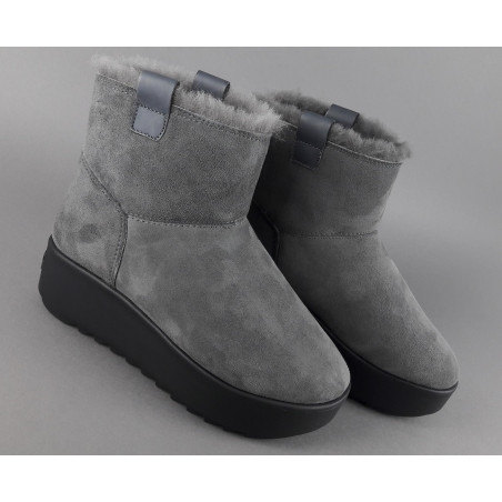Hoor Tronchetto Donna Camoscio Montone Shearling Grigio Scuro Prezzo 180,00