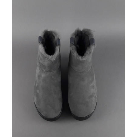 Hoor Tronchetto Donna Camoscio Montone Shearling Grigio Scuro Prezzo 180,00
