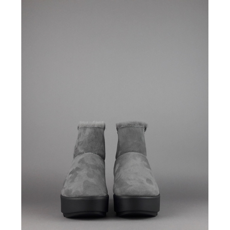 Hoor Tronchetto Donna Camoscio Montone Shearling Grigio Scuro Prezzo 180,00