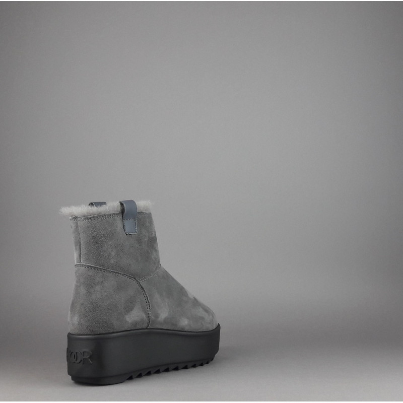 Hoor Tronchetto Donna Camoscio Montone Shearling Grigio Scuro Prezzo 180,00