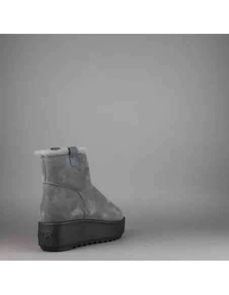 Hoor Tronchetto Donna Camoscio Montone Shearling Grigio Scuro Prezzo 180,00