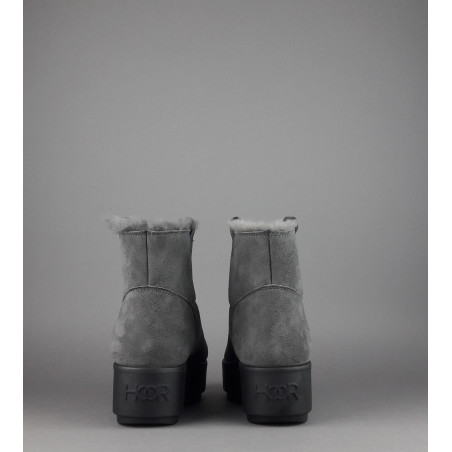 Hoor Tronchetto Donna Camoscio Montone Shearling Grigio Scuro Prezzo 180,00