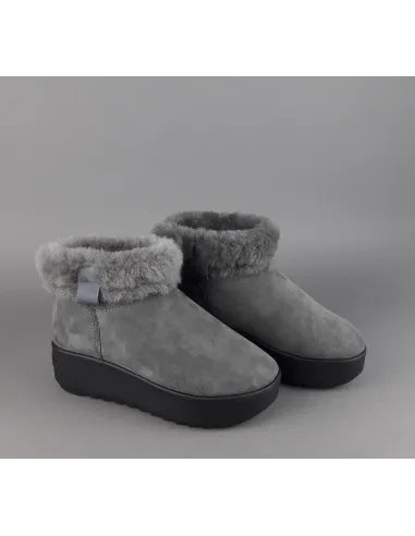 Hoor Tronchetto Donna Camoscio Montone Shearling Grigio Scuro Prezzo 180,00