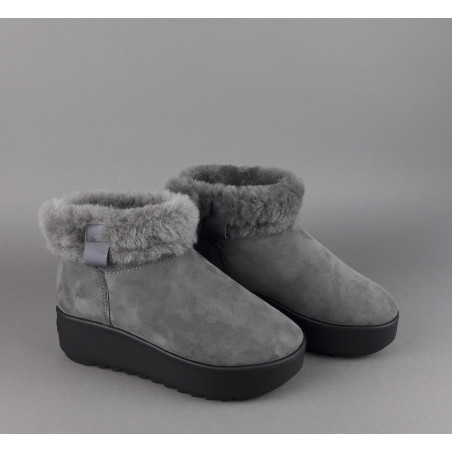 Hoor Tronchetto Donna Camoscio Montone Shearling Grigio Scuro Prezzo 180,00