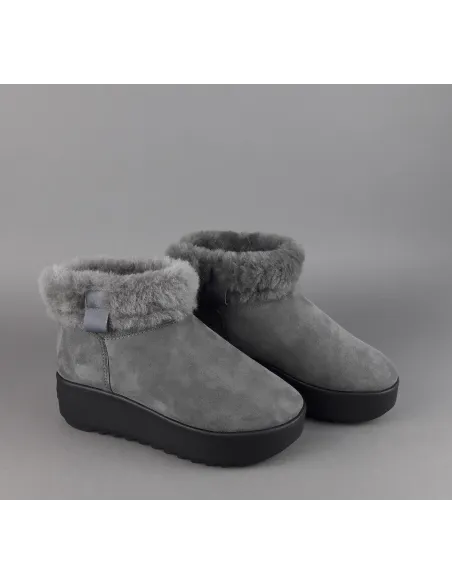 Hoor Tronchetto Donna Camoscio Montone Shearling Grigio Scuro Prezzo 180,00