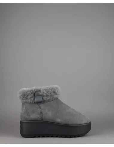 Hoor Tronchetto Donna Camoscio Montone Shearling Grigio Scuro Prezzo 180,00