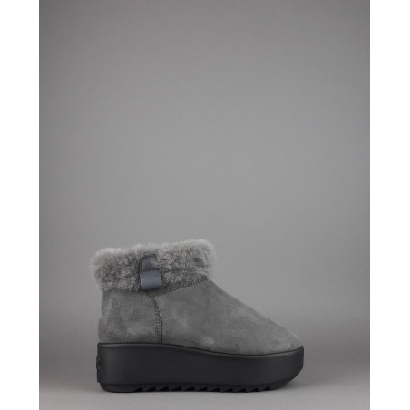 Hoor Tronchetto Donna Camoscio Montone Shearling Grigio Scuro Prezzo 180,00