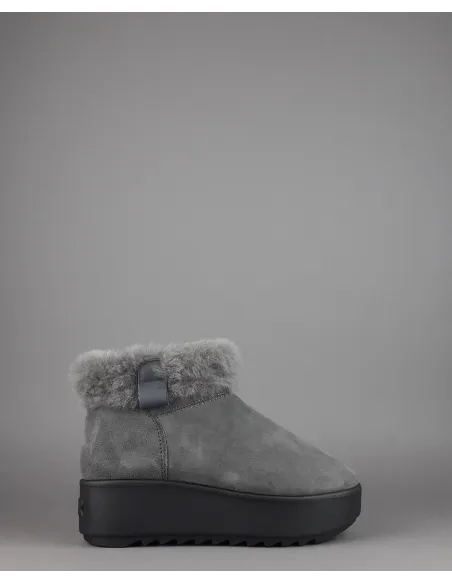 Hoor Tronchetto Donna Camoscio Montone Shearling Grigio Scuro Prezzo 180,00